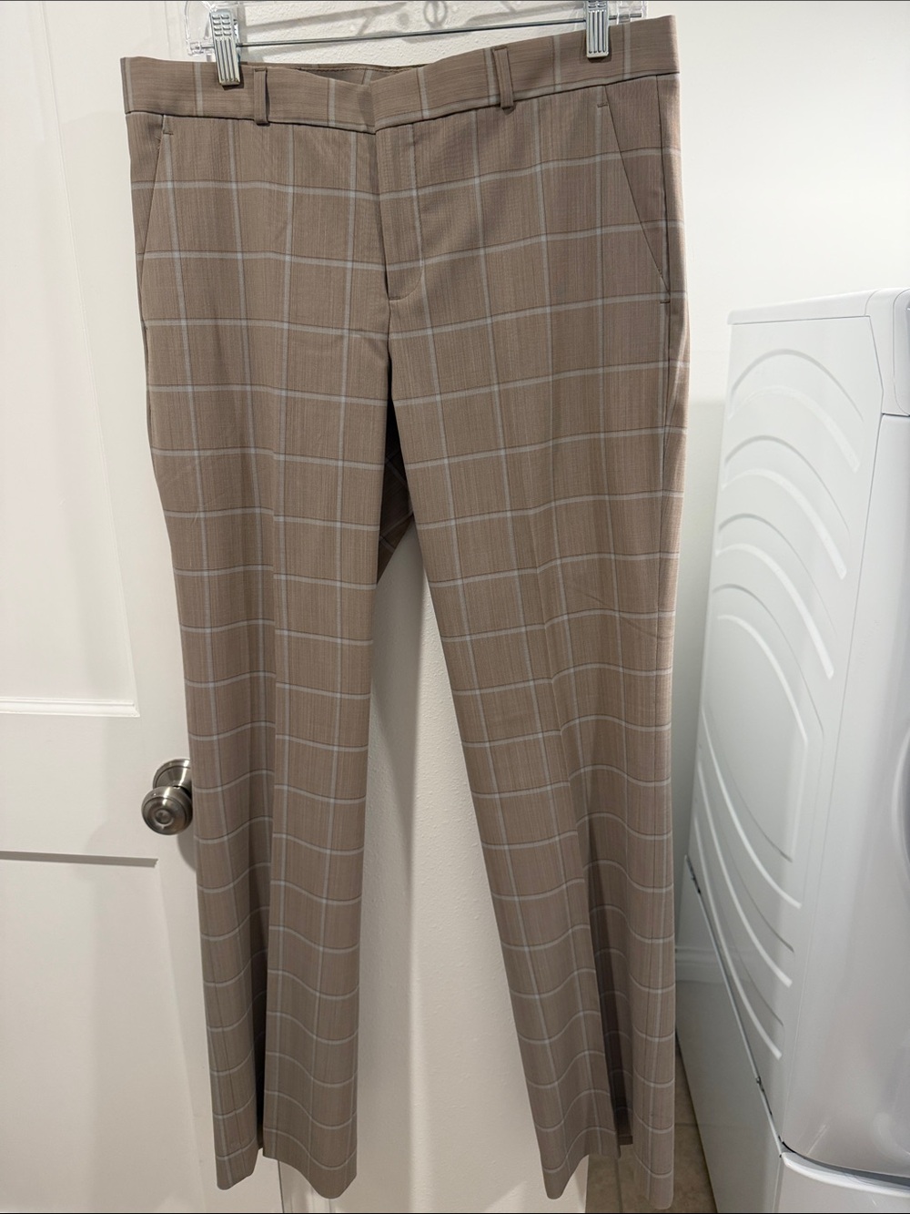 Banana Republic Women’s Taupe Plaid Dress Pants